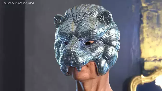 Ornamental Lion Mask Silver