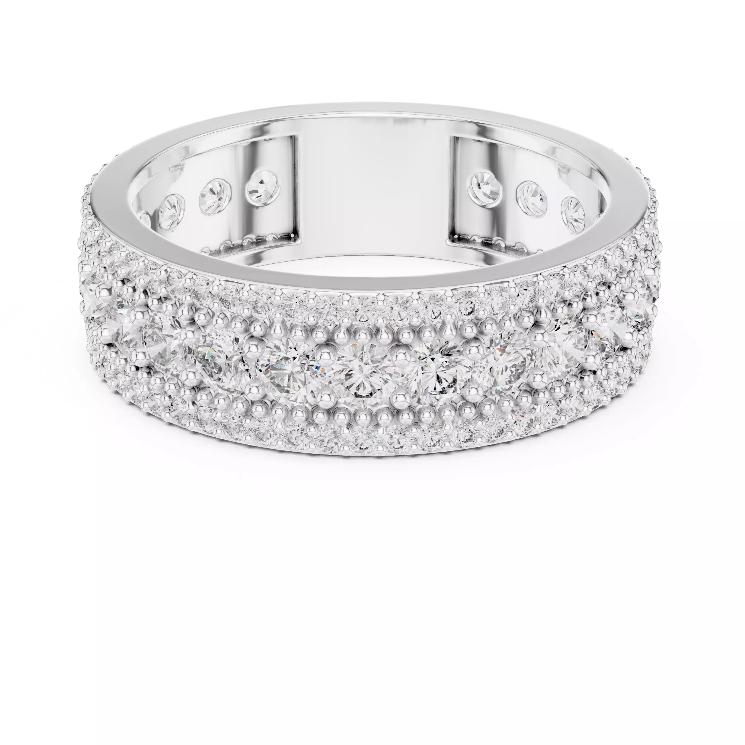 6mm Wide Round Cut Full Eternity Wedding Band 3DM STL Video 3D print model_16