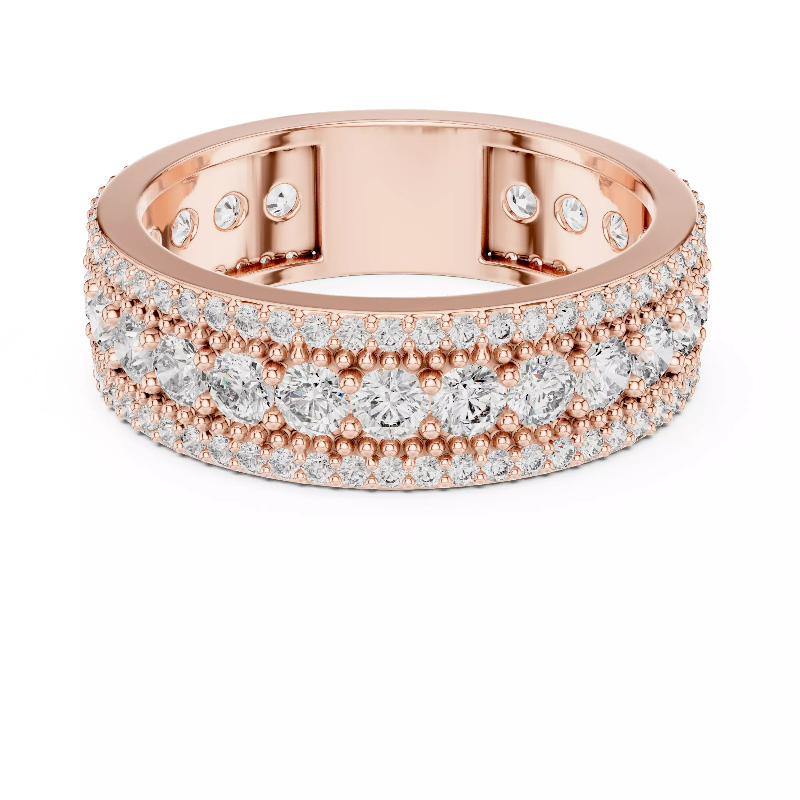 6mm Wide Round Cut Full Eternity Wedding Band 3DM STL Video 3D print model_7