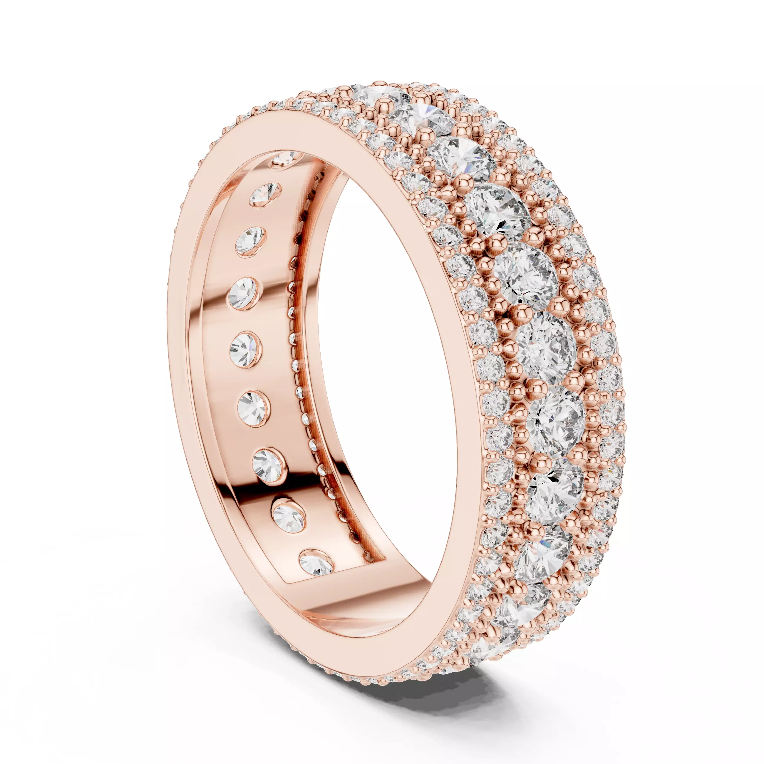 6mm Wide Round Cut Full Eternity Wedding Band 3DM STL Video 3D print model_3