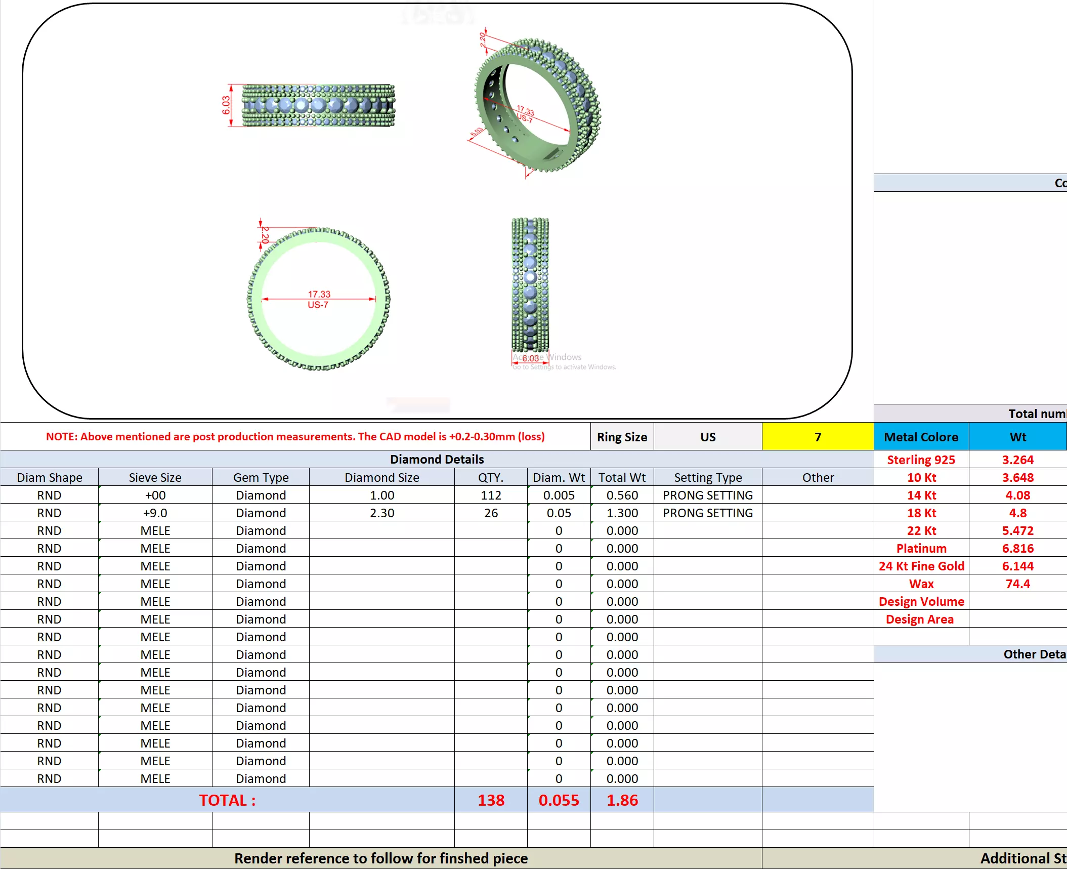 6mm Wide Round Cut Full Eternity Wedding Band 3DM STL Video 3D print model_19