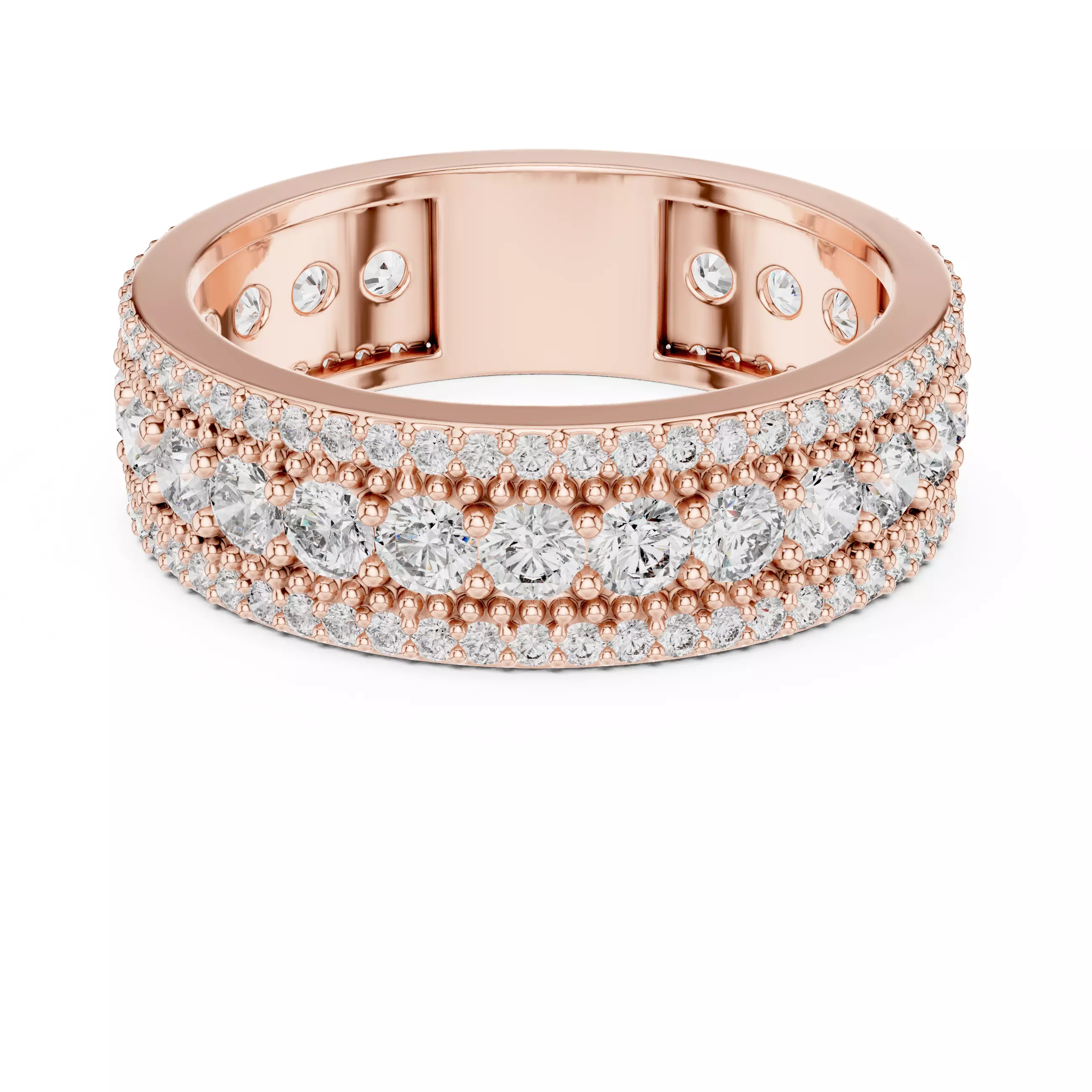 6mm Wide Round Cut Full Eternity Wedding Band 3DM STL Video 3D print model_6