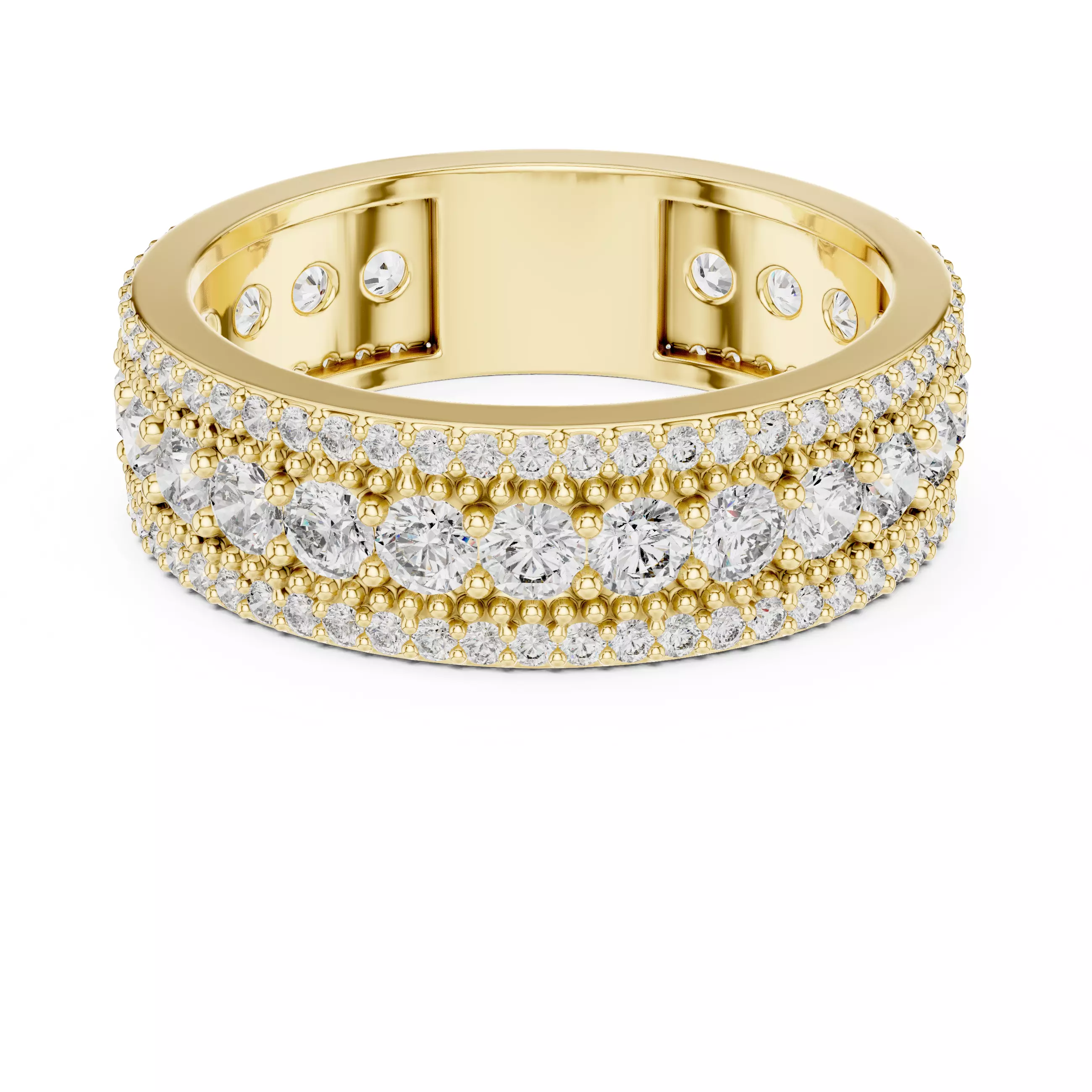 6mm Wide Round Cut Full Eternity Wedding Band 3DM STL Video 3D print model_11