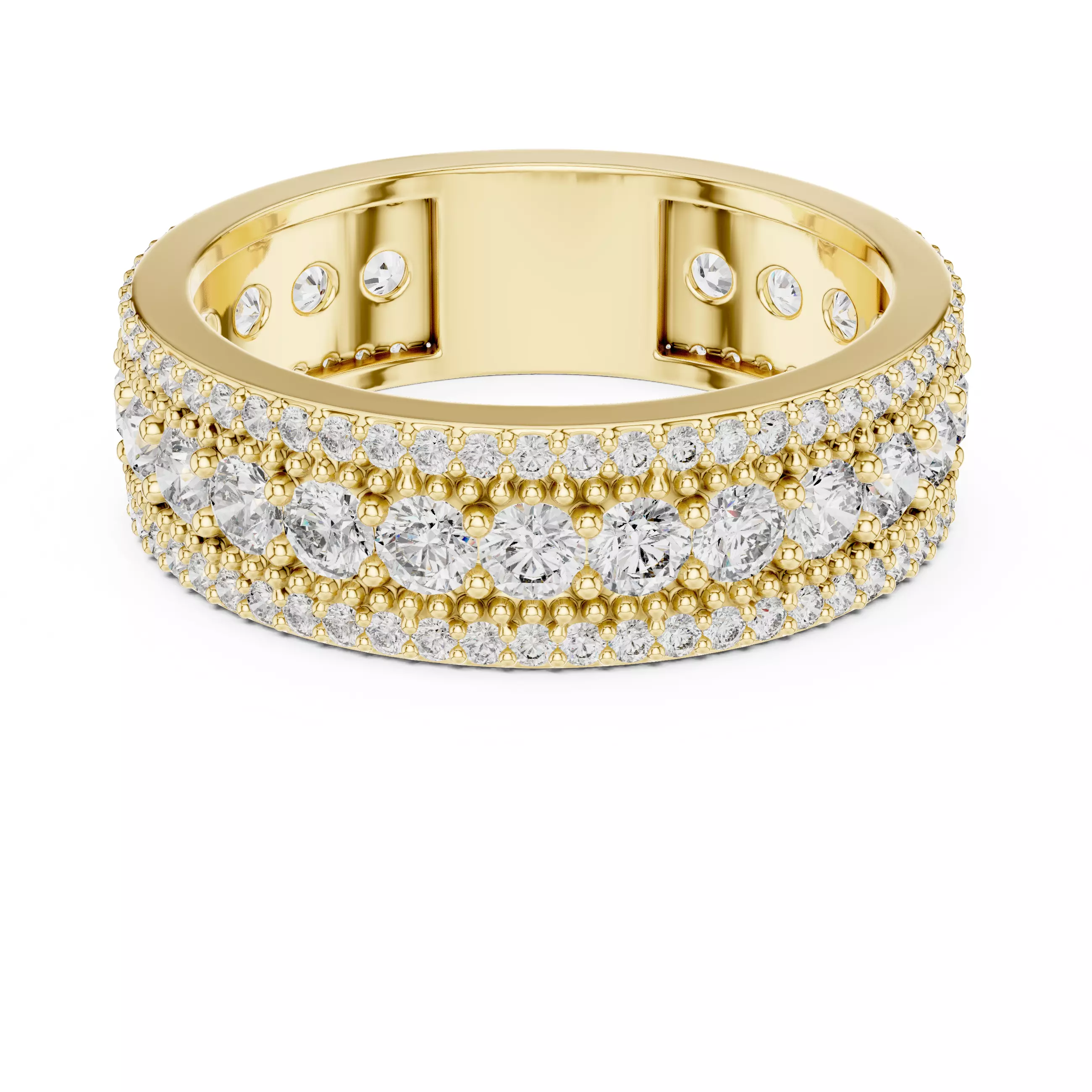 6mm Wide Round Cut Full Eternity Wedding Band 3DM STL Video 3D print model_12