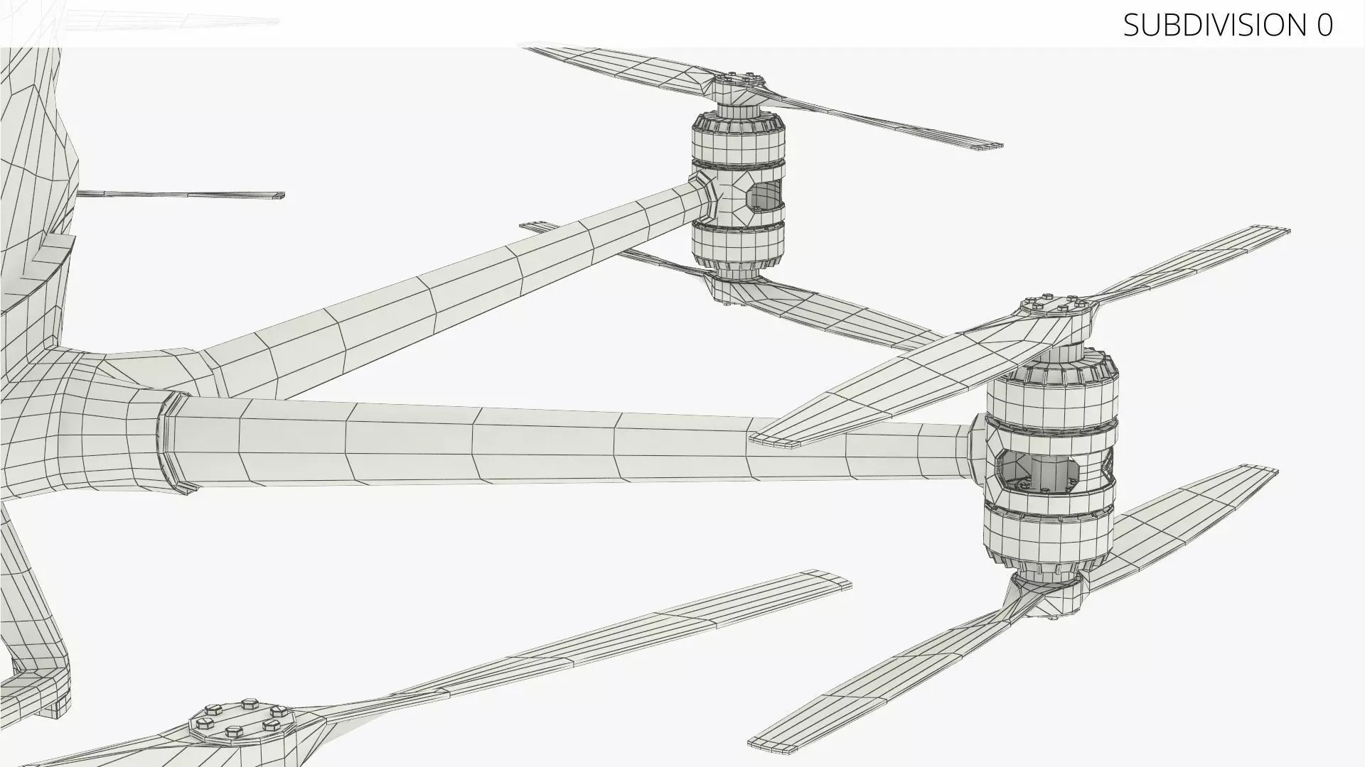 Personal Electric VTOL Aircraft Yellow Rigged 3D model_12