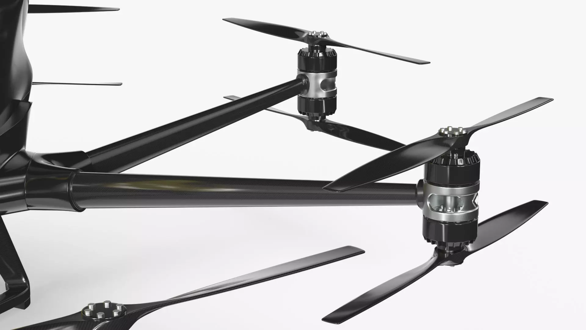 Personal Electric VTOL Aircraft Yellow Rigged 3D model_8