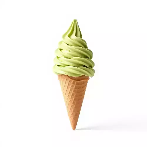 Matcha Soft Serve Cone model pack Low-poly 3D model 2