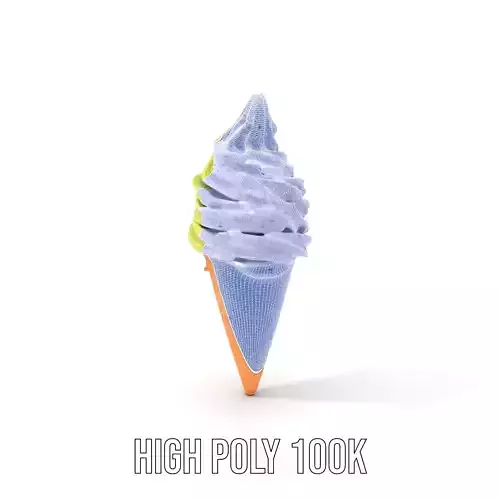Matcha Soft Serve Cone model pack Low-poly 3D model 4