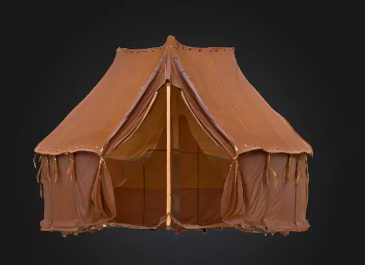 Large Medieval Camp Low-poly 3D model_6