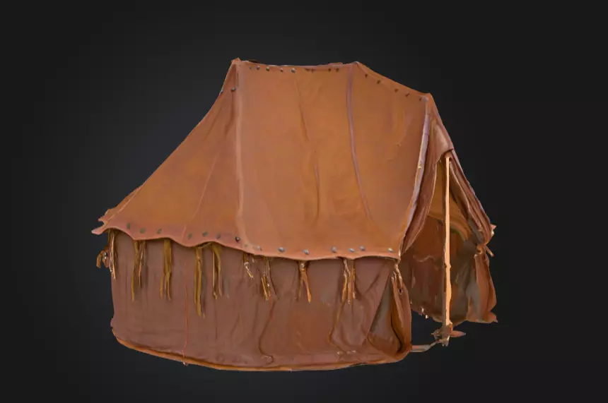 Large Medieval Camp Low-poly 3D model_5