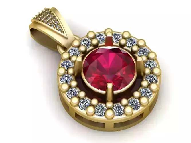 Royal Ruby Halo Pendant