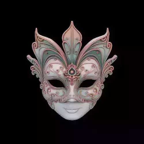 2105Venetian Carnival Mask Color 3D Model  magic