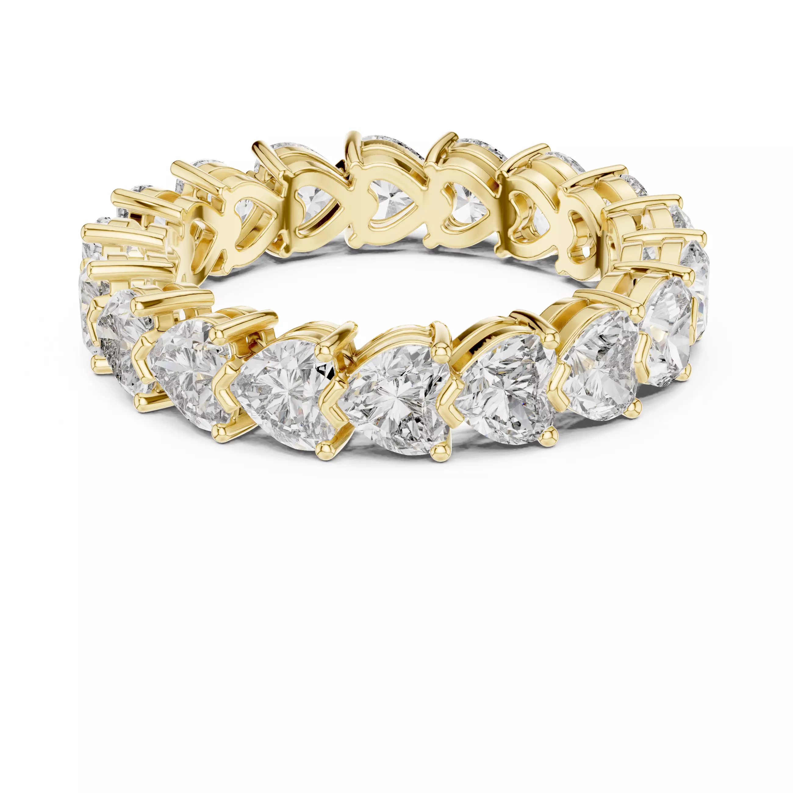 4mm Heart Cut Full Eternity Stacking Wedding Band 3DM STL Video 3D print model_8