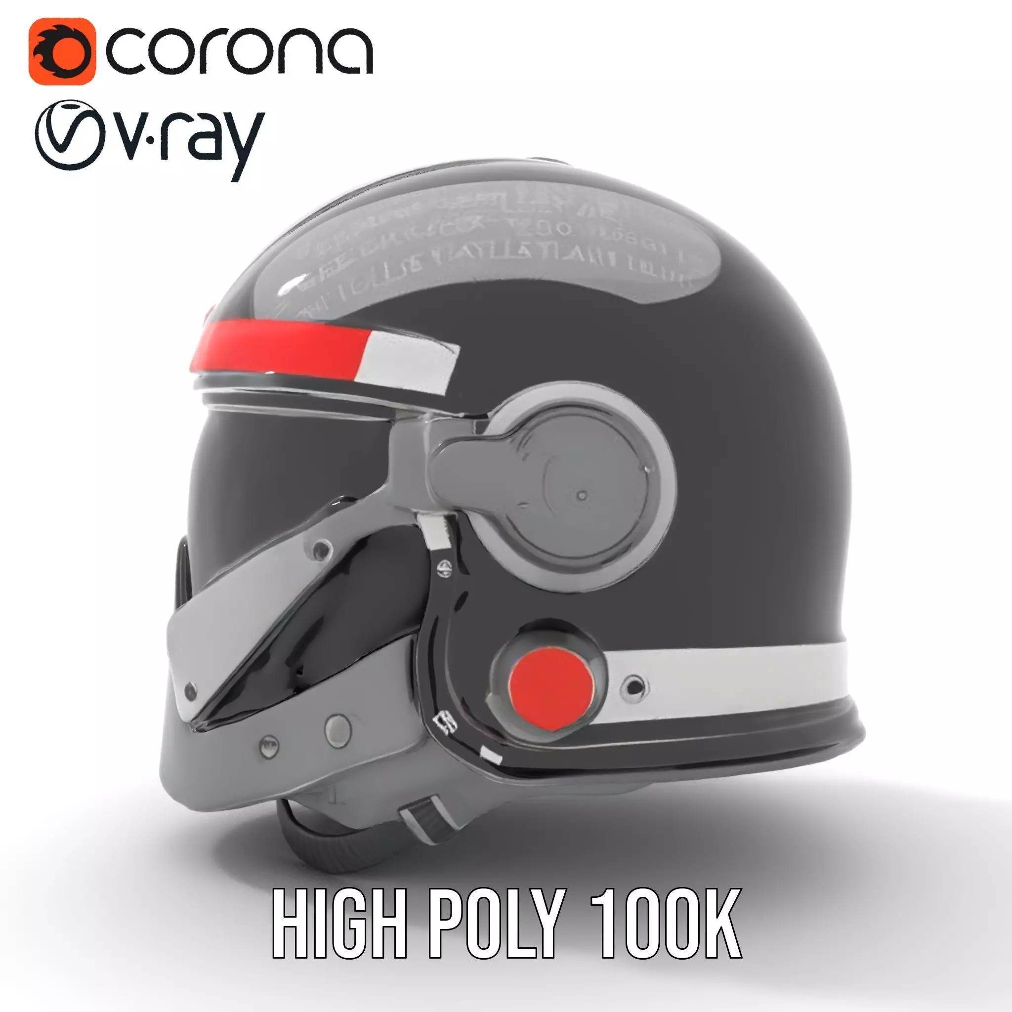 Sleek Black Helmet model pack Low-poly 3D model_18