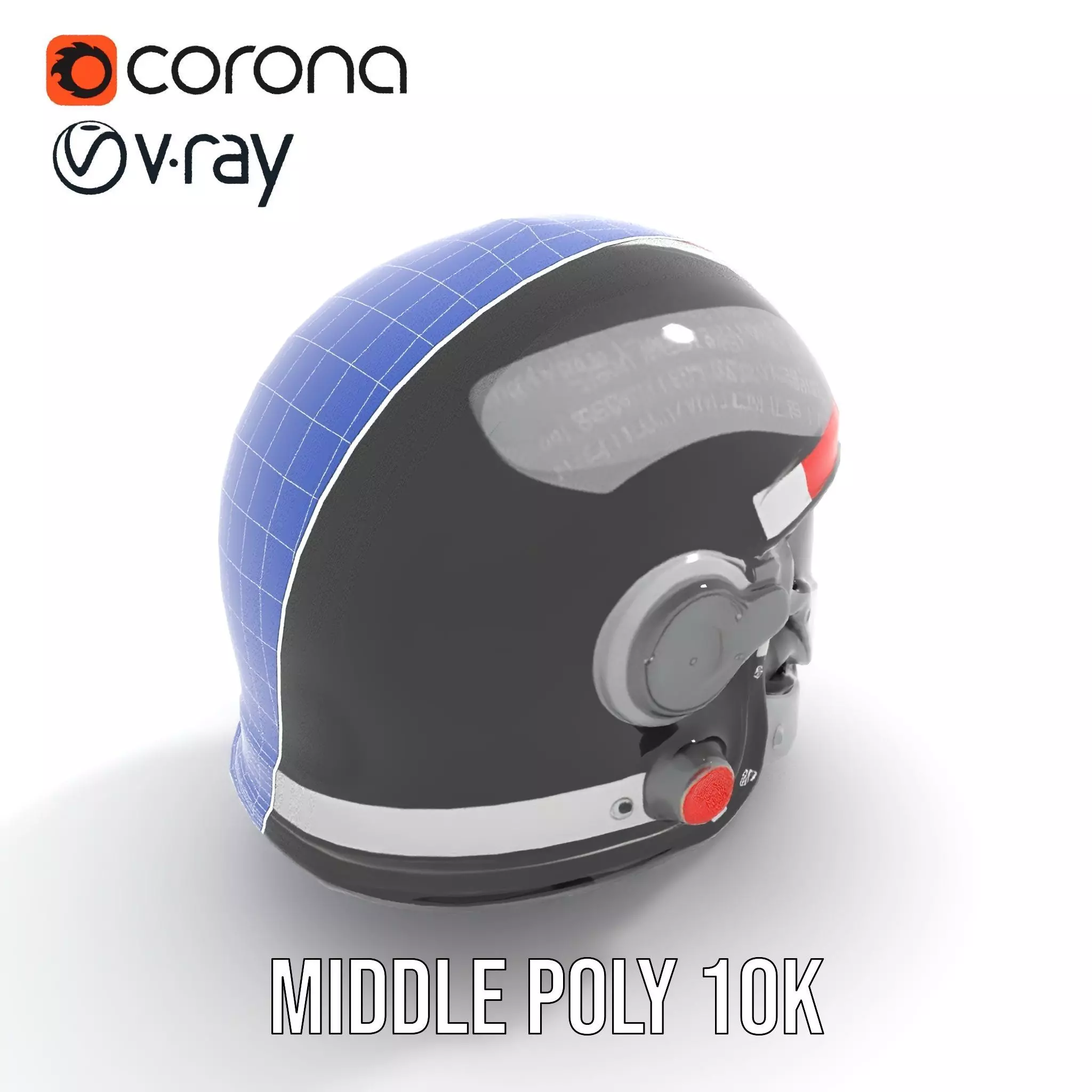 Sleek Black Helmet model pack Low-poly 3D model_16