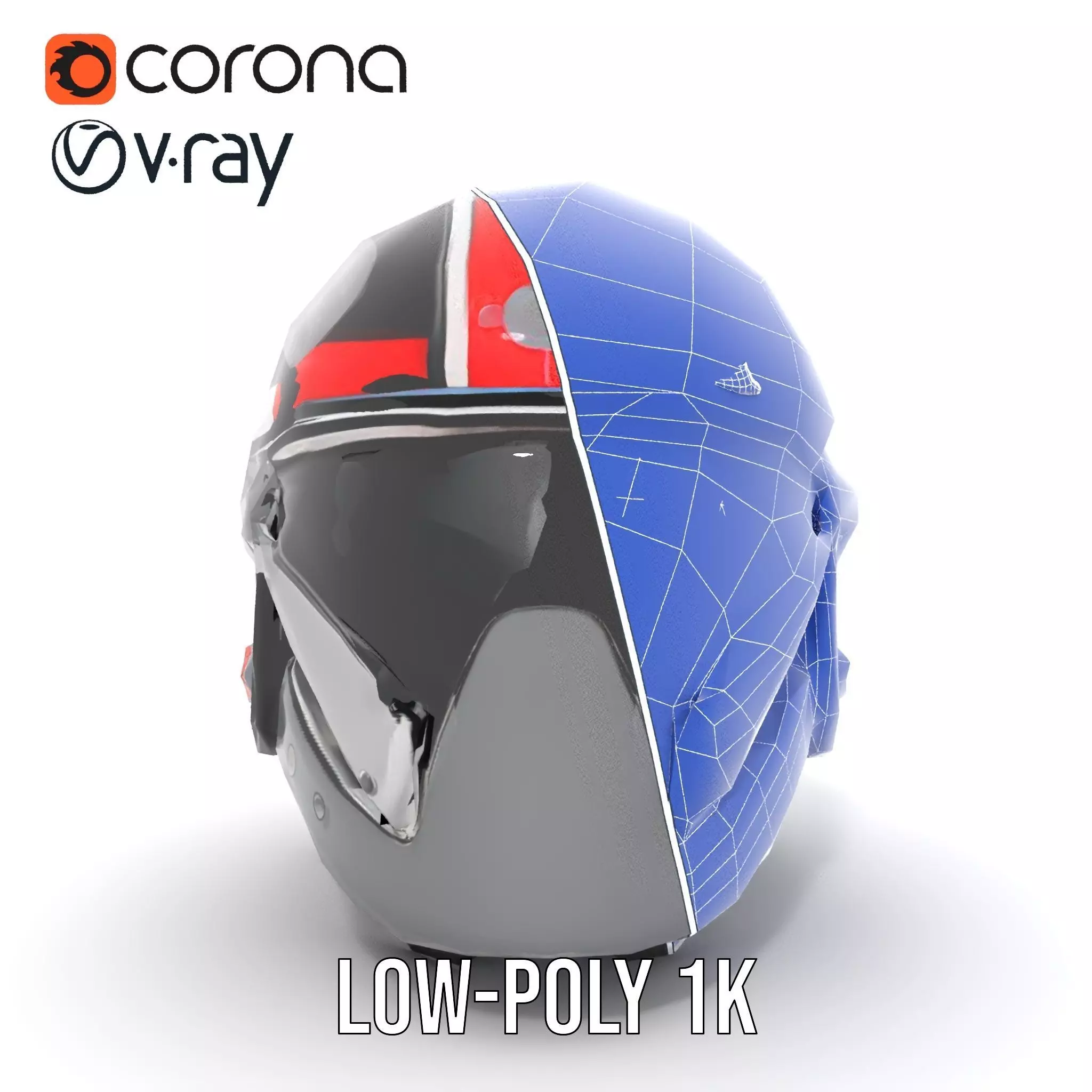 Sleek Black Helmet model pack Low-poly 3D model_31