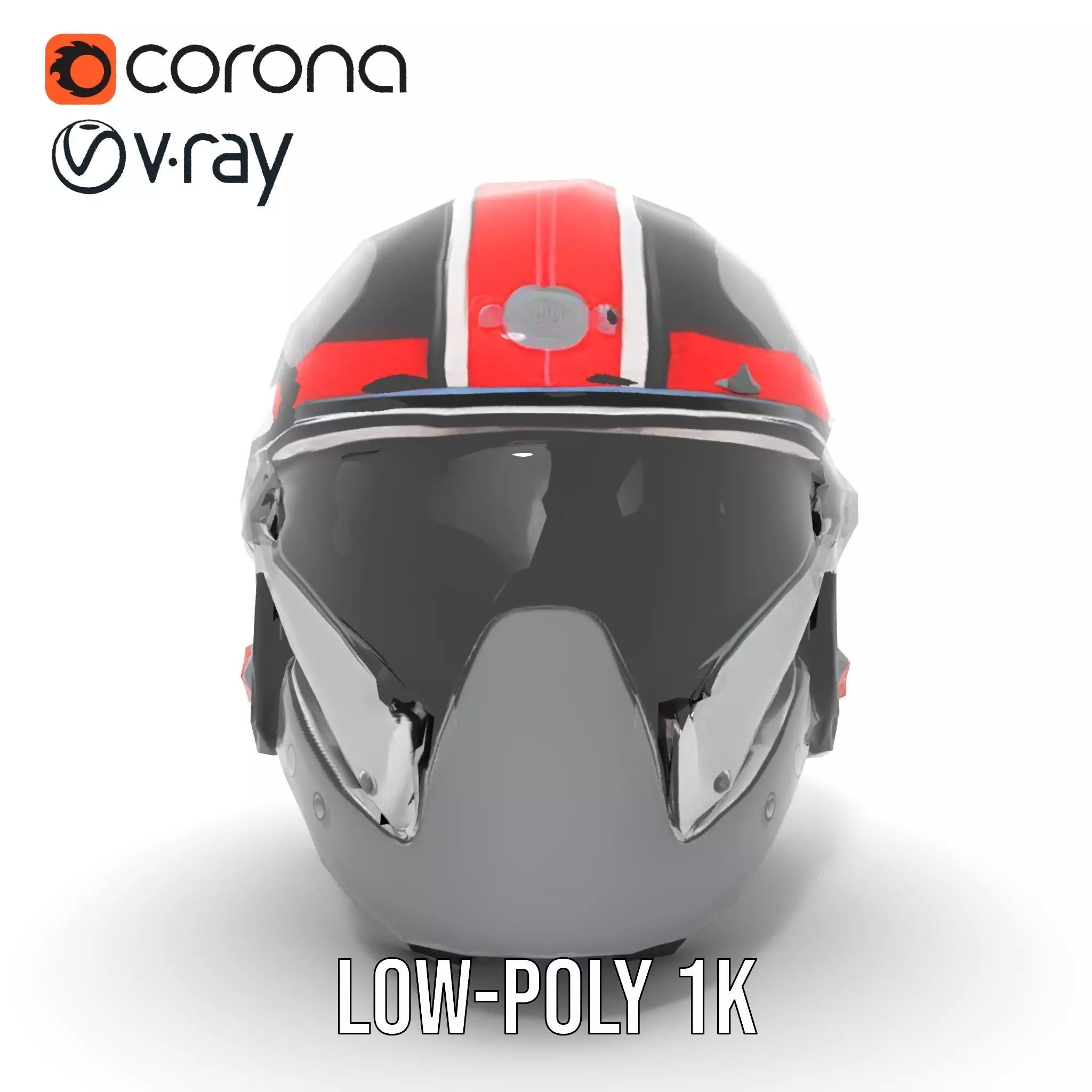 Sleek Black Helmet model pack Low-poly 3D model_14