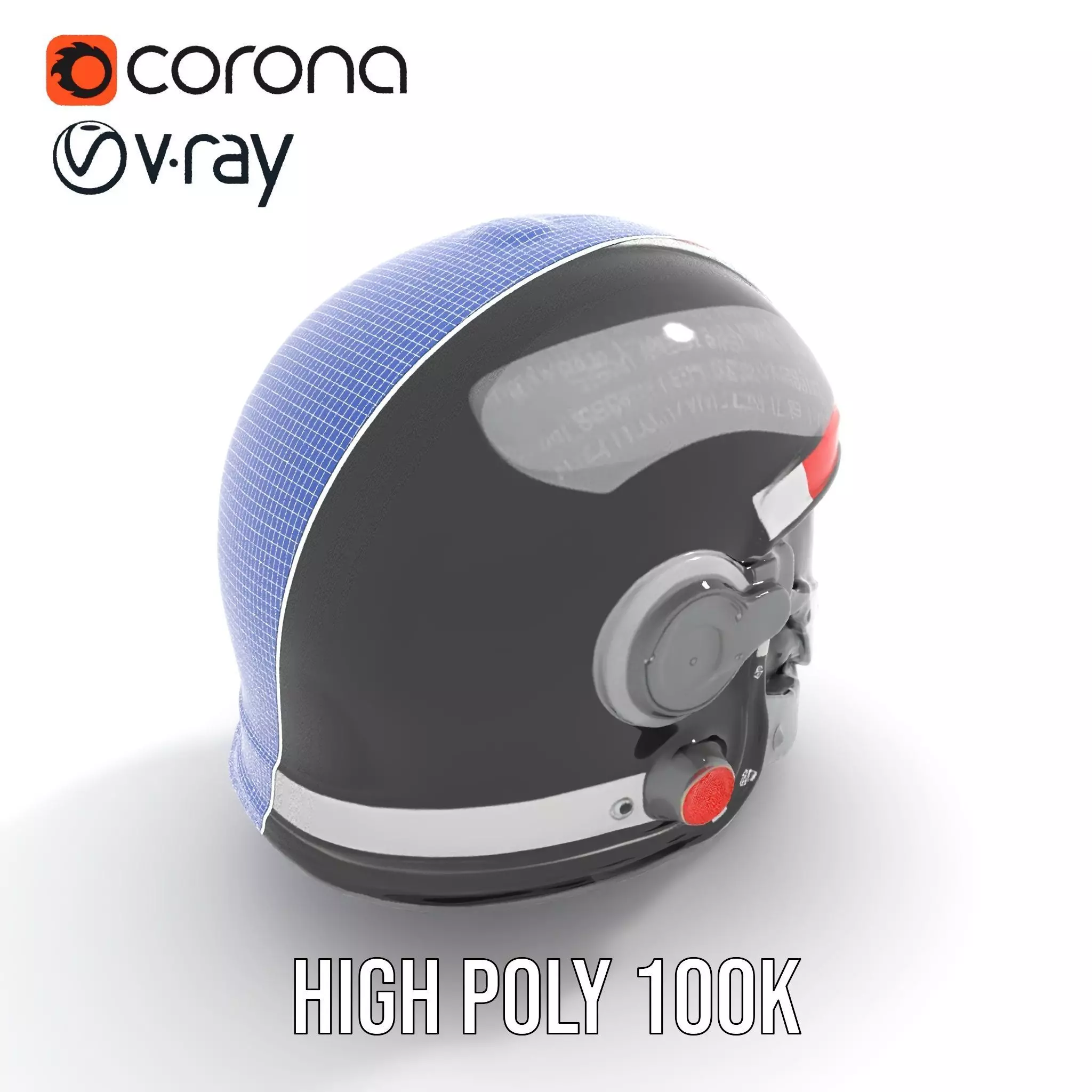 Sleek Black Helmet model pack Low-poly 3D model_32
