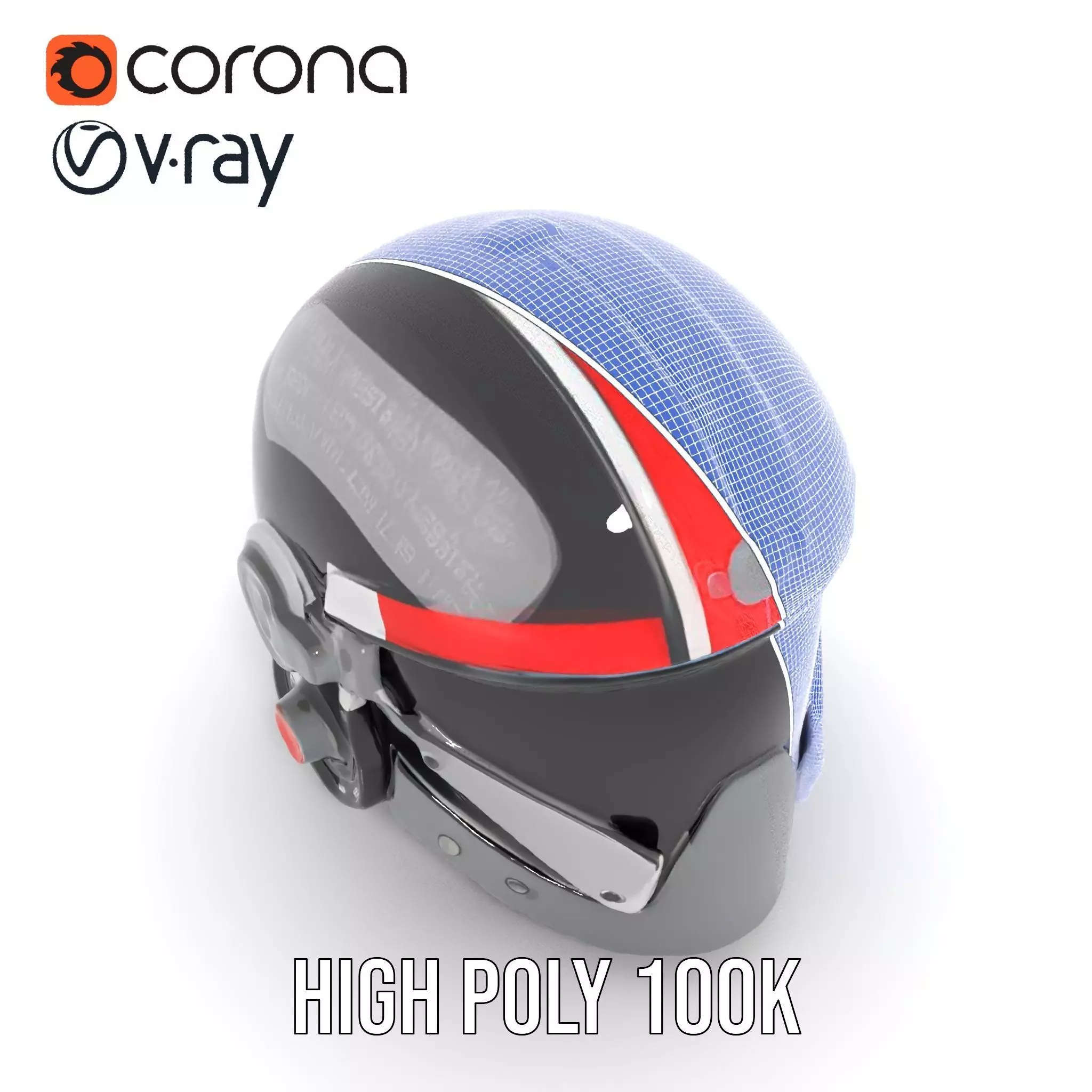 Sleek Black Helmet model pack Low-poly 3D model_33