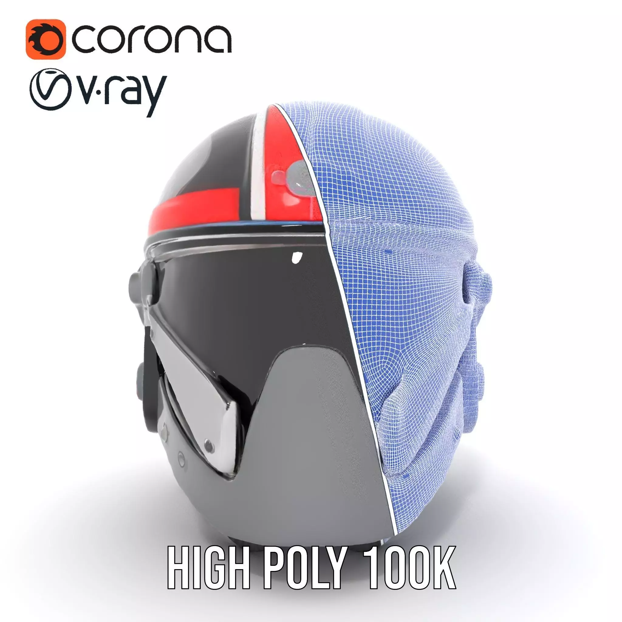 Sleek Black Helmet model pack Low-poly 3D model_35