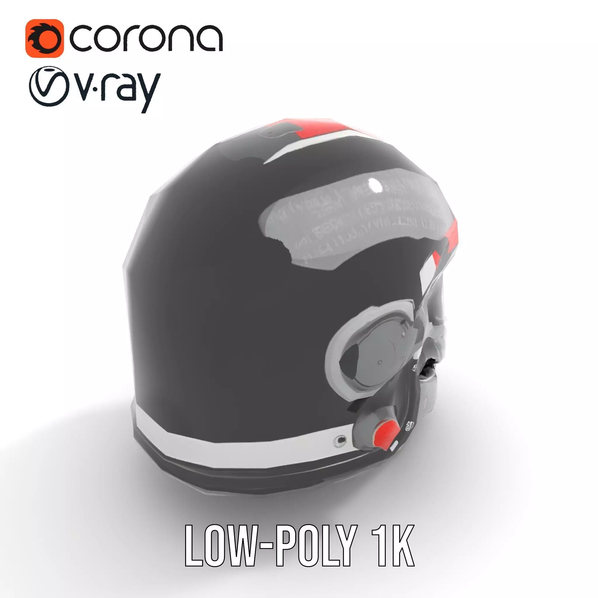 Sleek Black Helmet model pack Low-poly 3D model_23