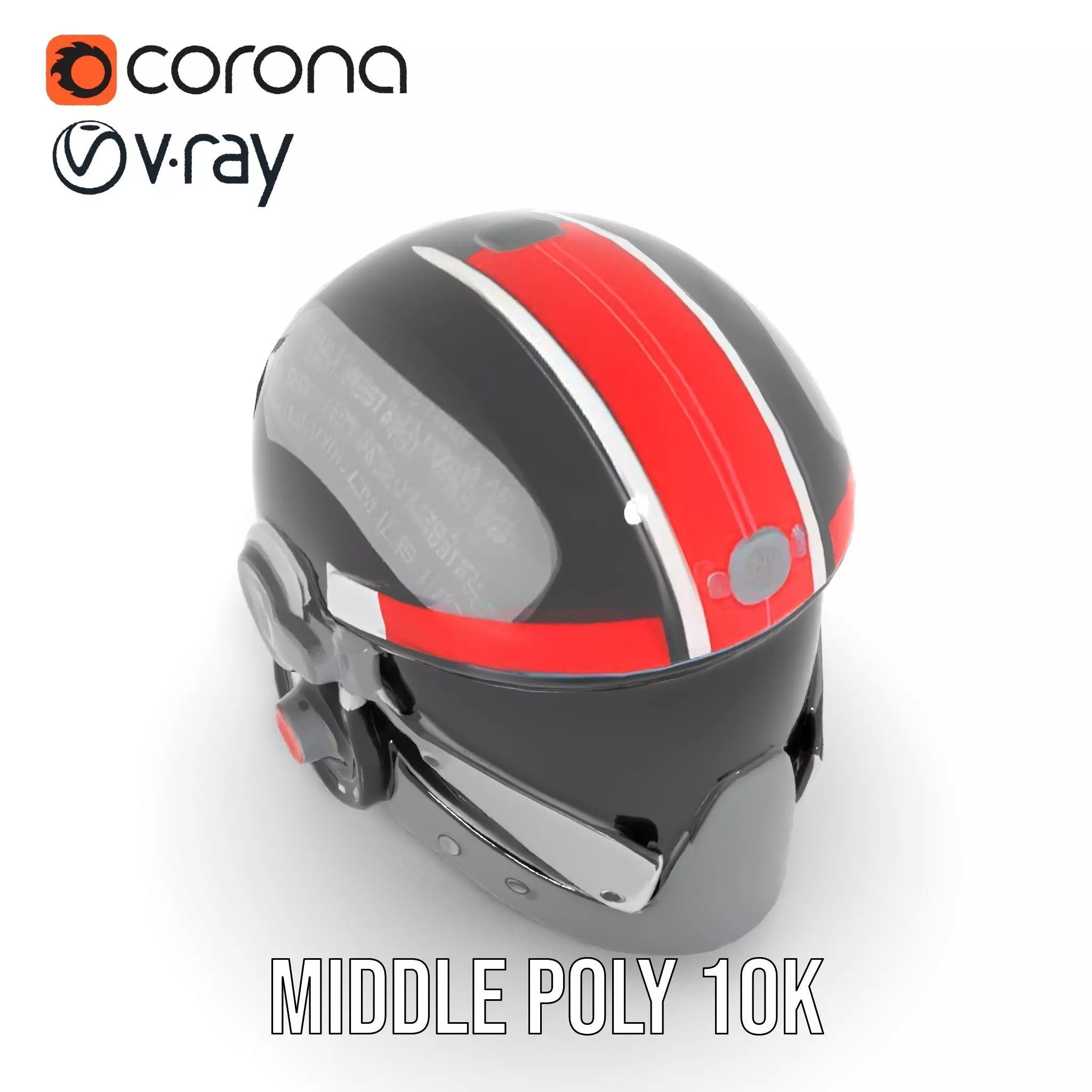 Sleek Black Helmet model pack Low-poly 3D model_22