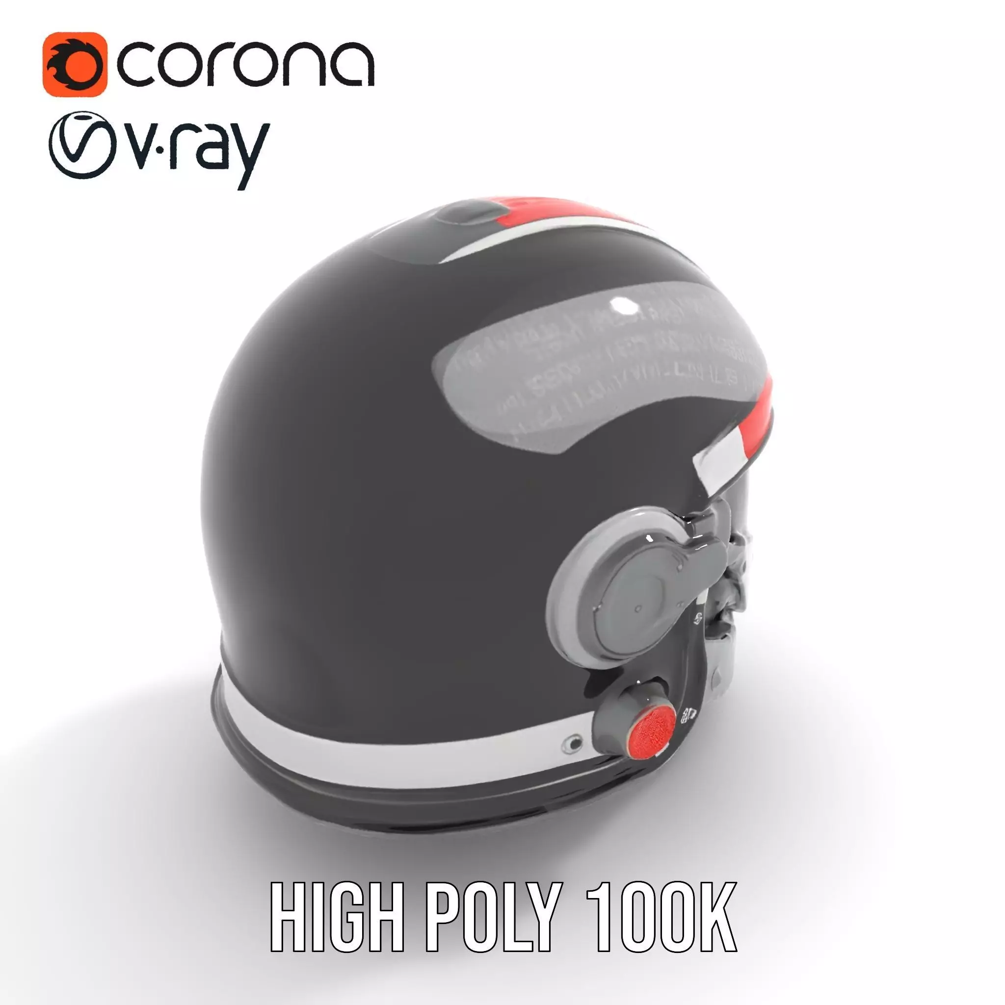 Sleek Black Helmet model pack Low-poly 3D model_12