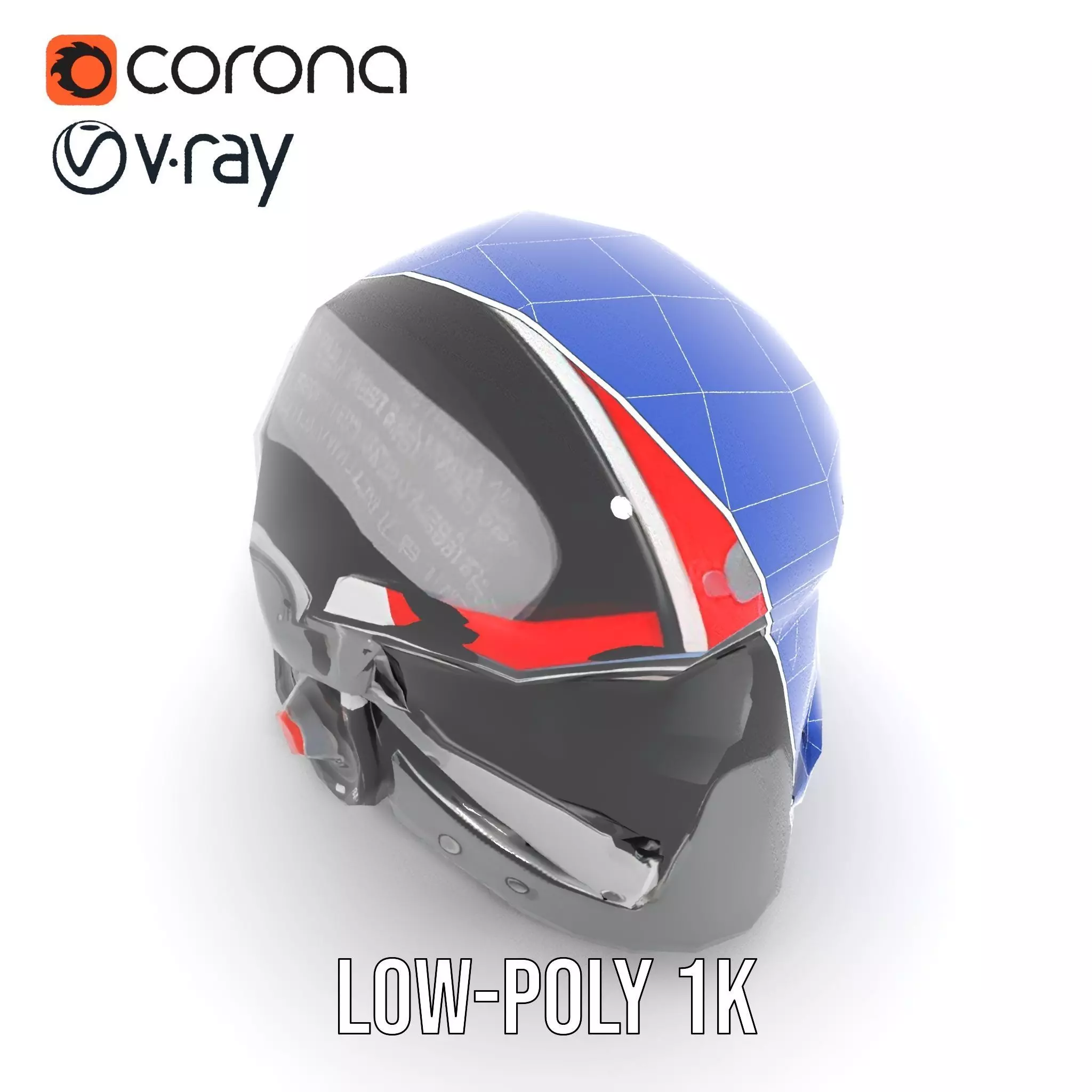 Sleek Black Helmet model pack Low-poly 3D model_28