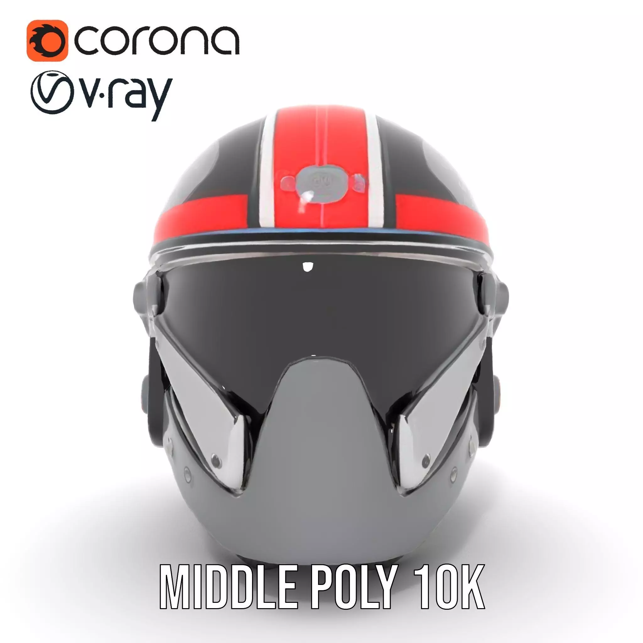 Sleek Black Helmet model pack Low-poly 3D model_7