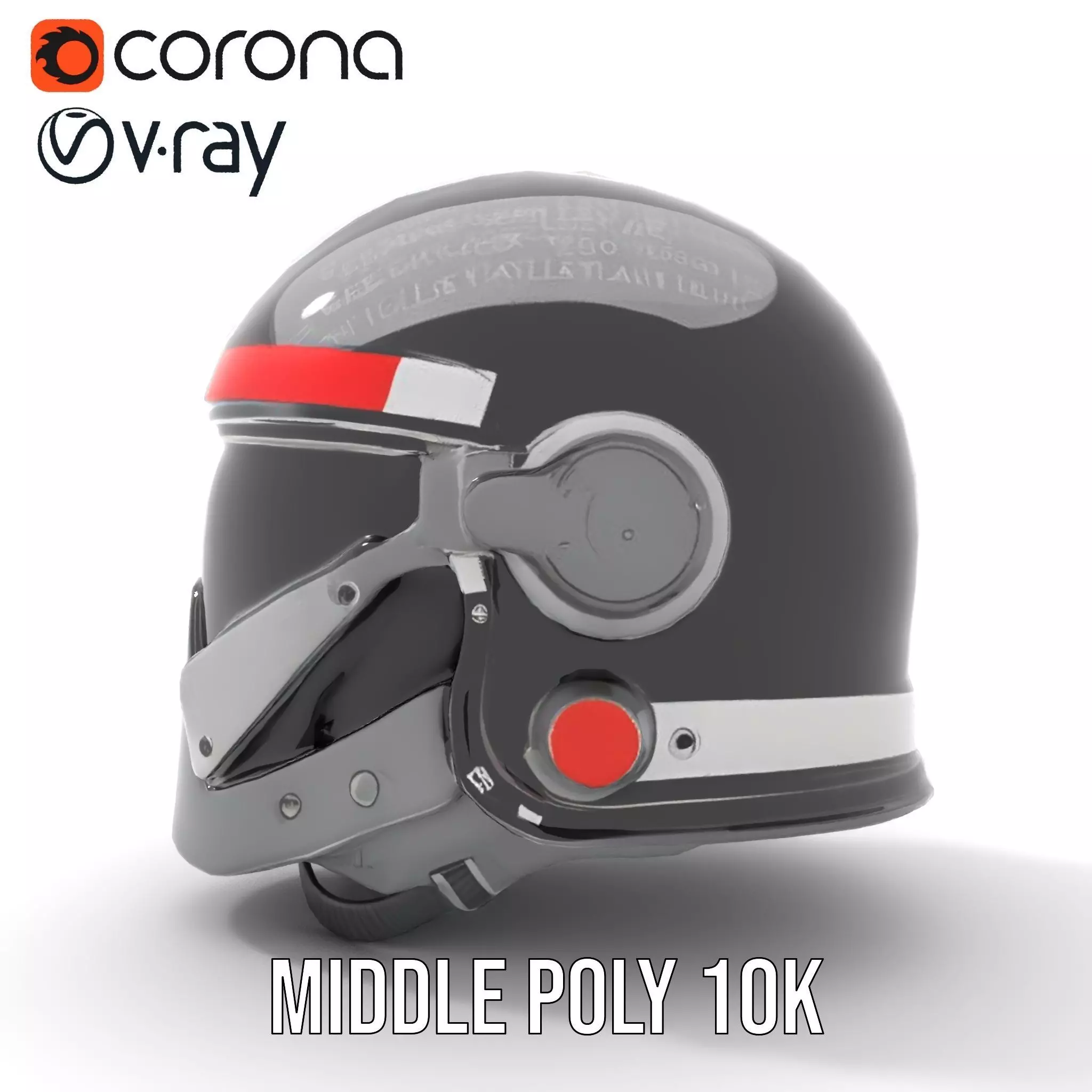 Sleek Black Helmet model pack Low-poly 3D model_25