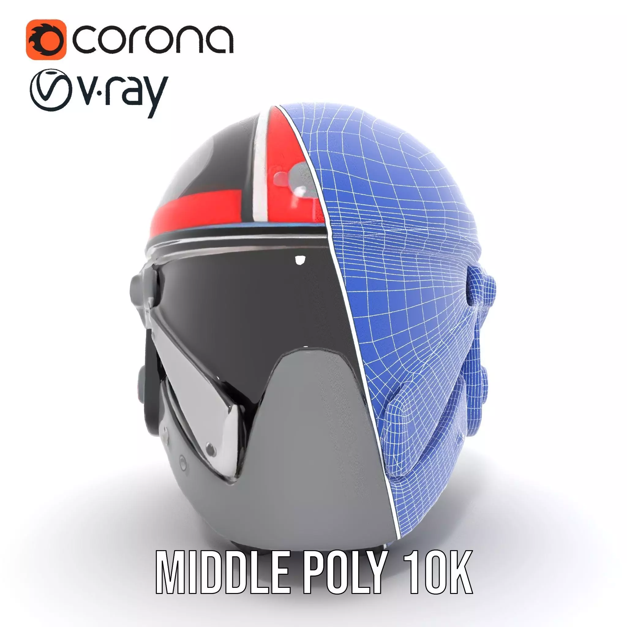 Sleek Black Helmet model pack Low-poly 3D model_19