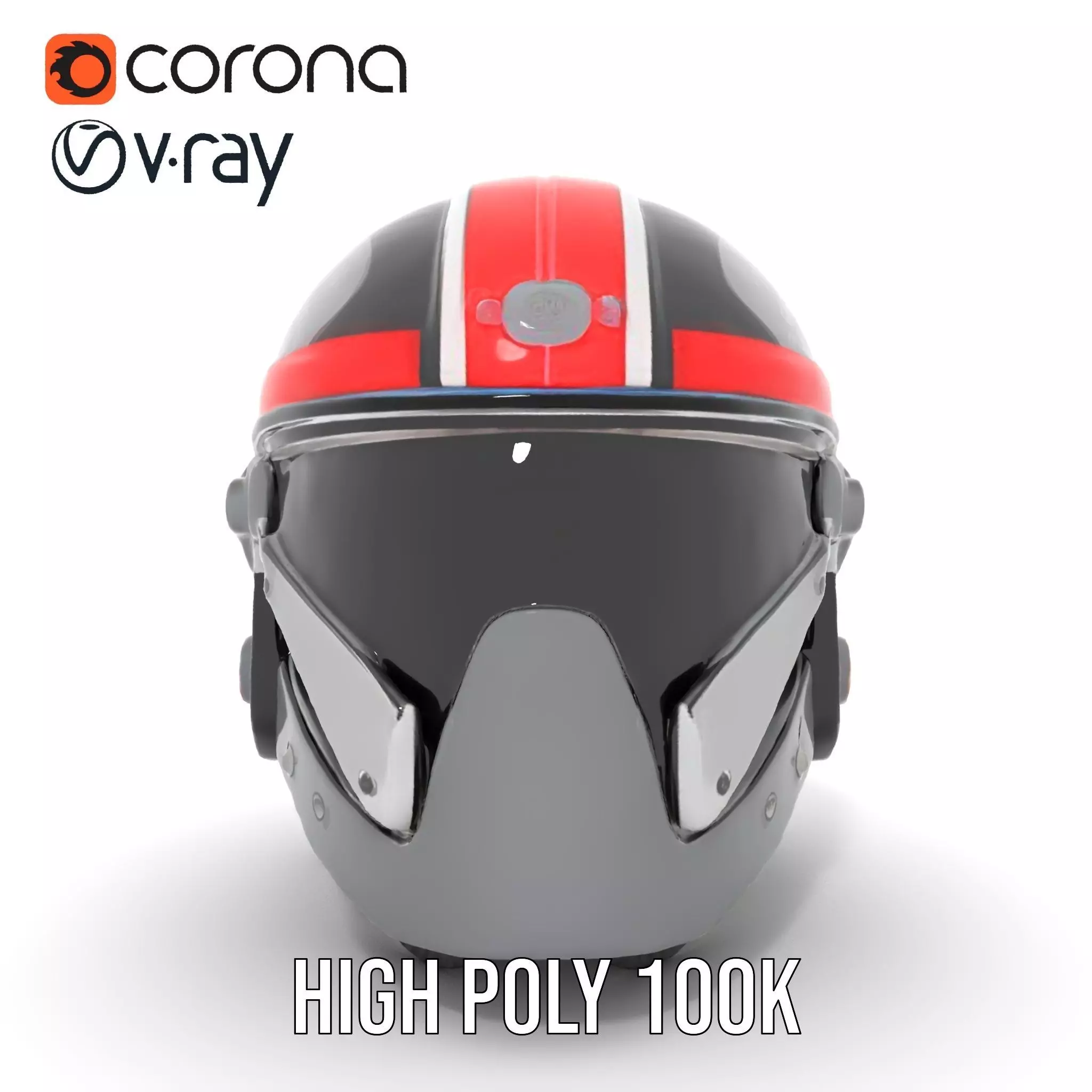 Sleek Black Helmet model pack Low-poly 3D model_29