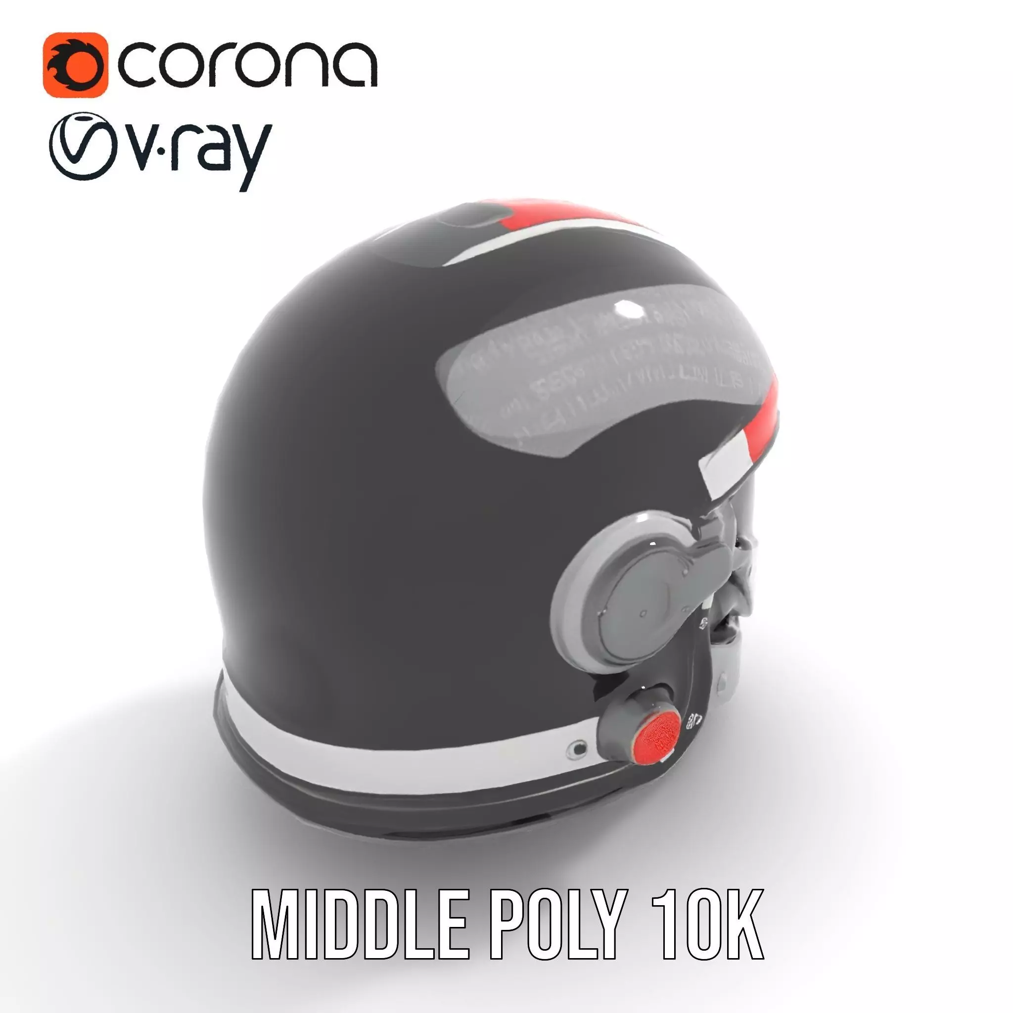 Sleek Black Helmet model pack Low-poly 3D model_10