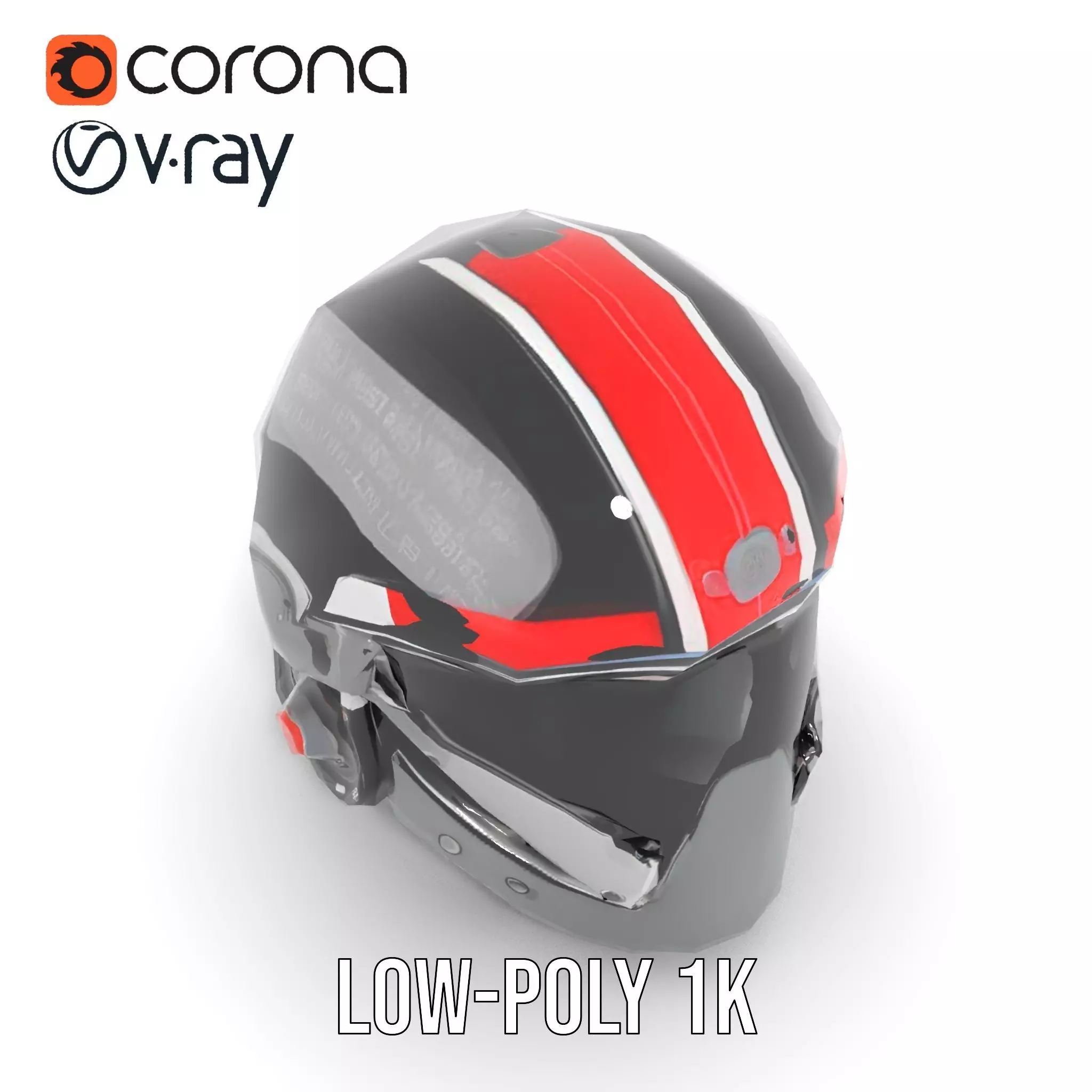 Sleek Black Helmet model pack Low-poly 3D model_8