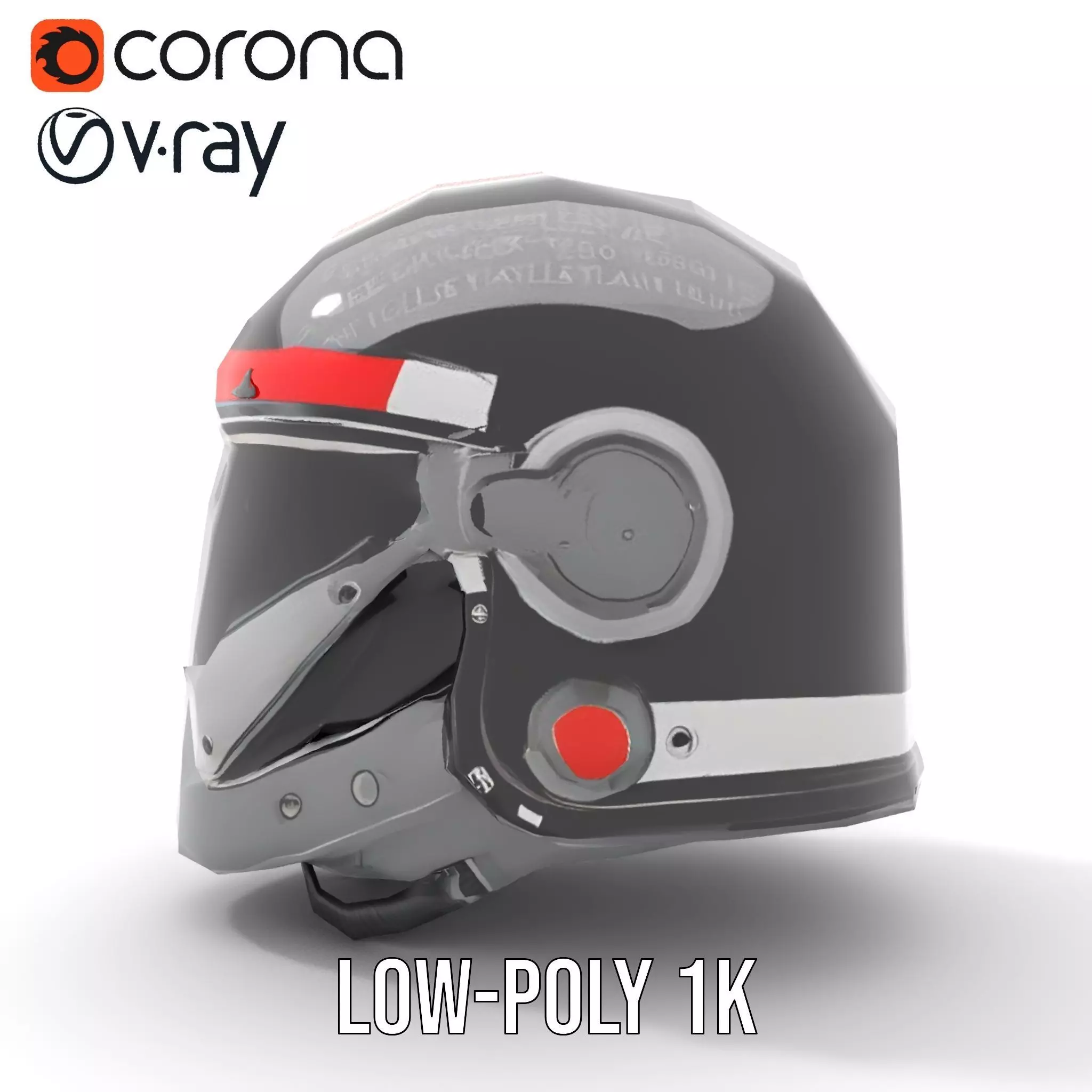 Sleek Black Helmet model pack Low-poly 3D model_11