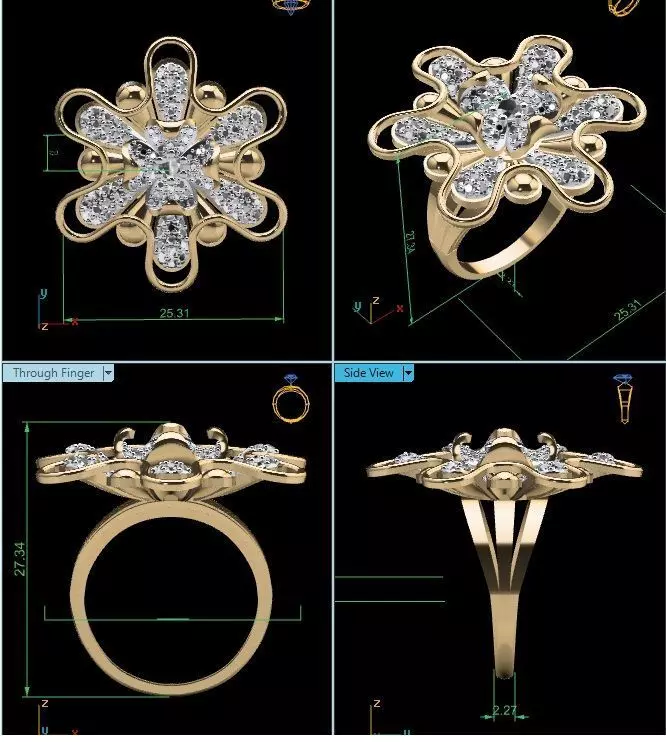 Women Ring Render 3dm STL MTL SLC JCD OBJ FBX Details 3D print model_22