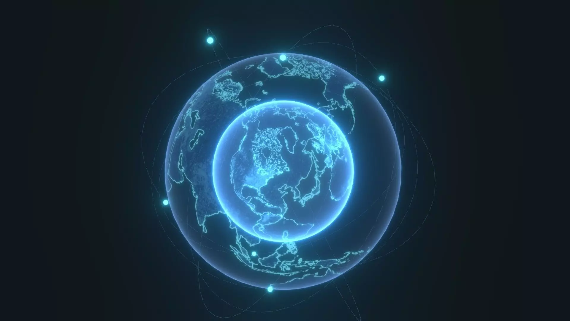 Animated Hologram Planet Earth No 7 With 50 Sci-Fi Music Tracks Low-poly 3D model_11