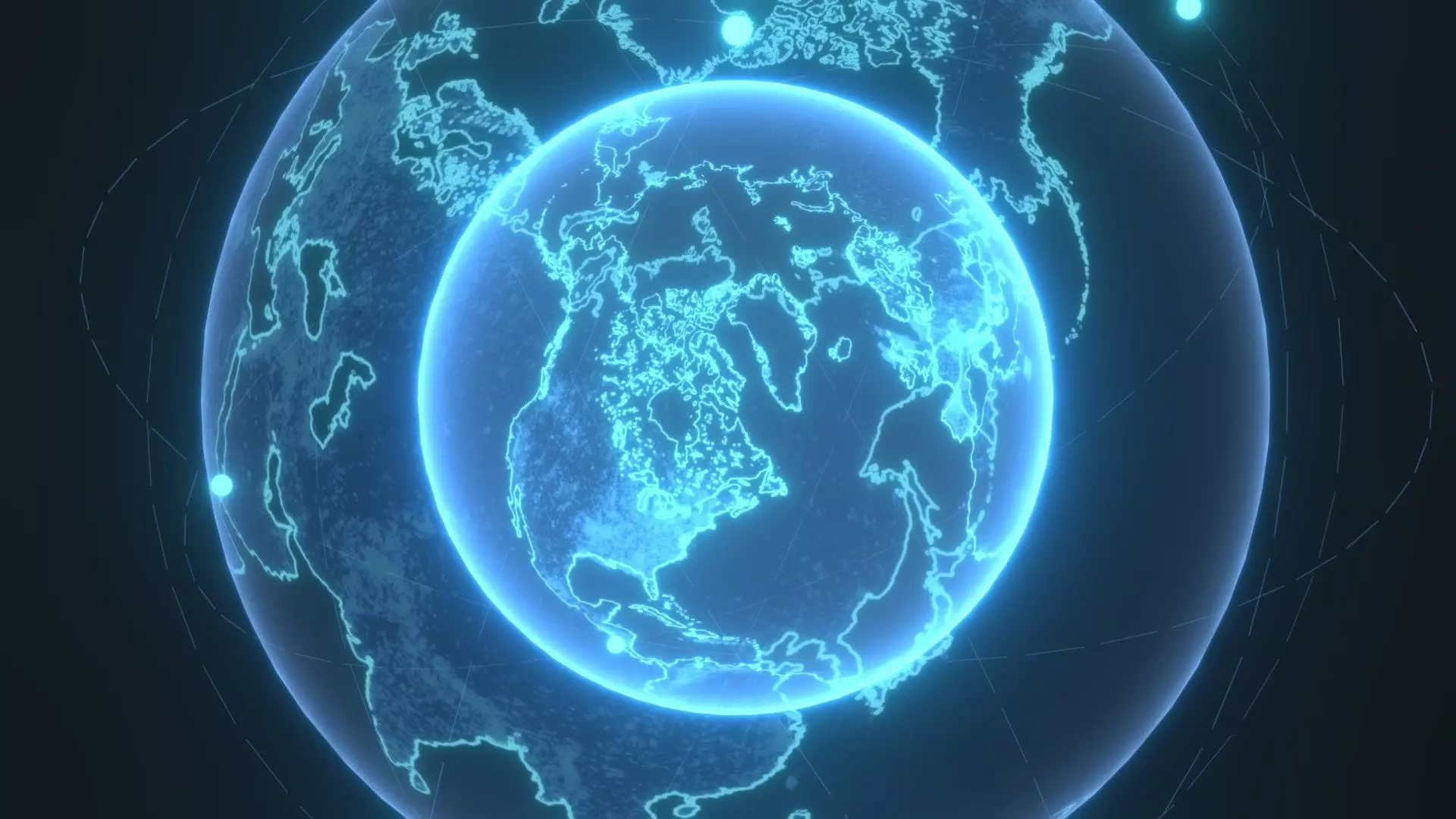 Animated Hologram Planet Earth No 7 With 50 Sci-Fi Music Tracks Low-poly 3D model_8