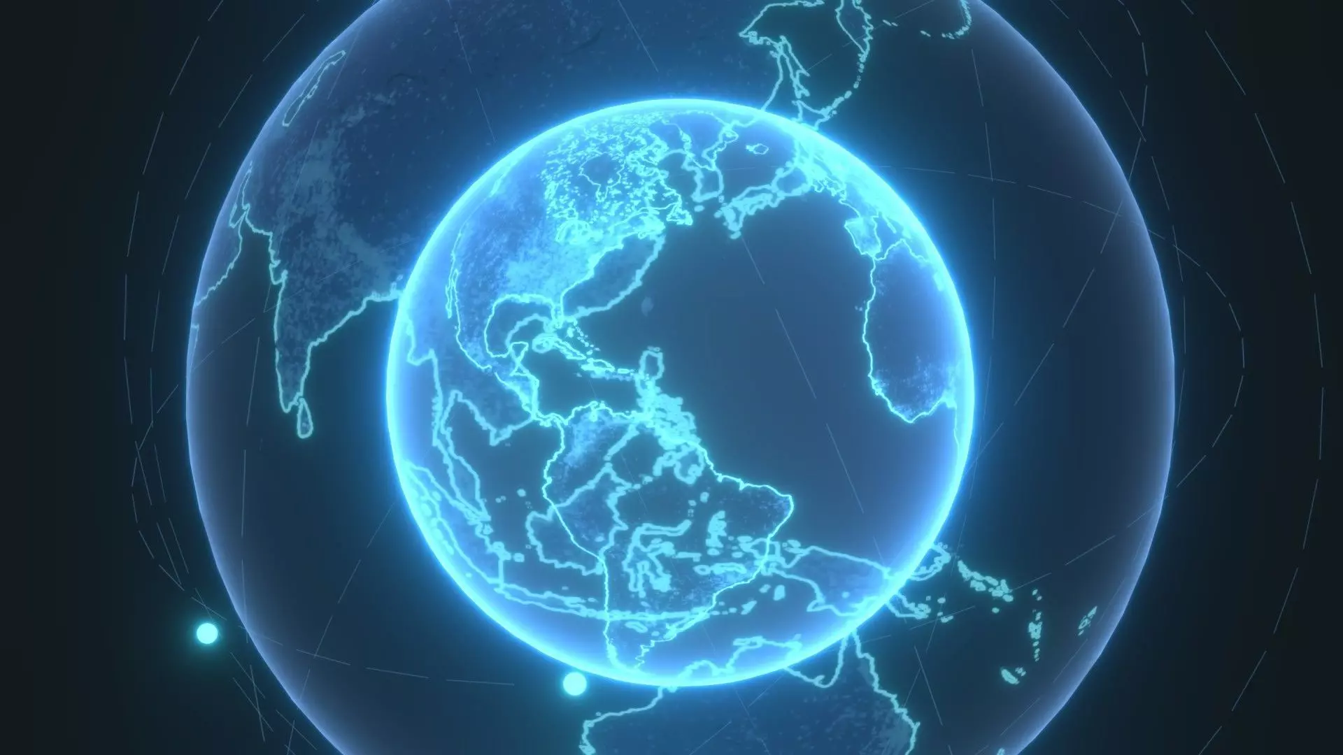 Animated Hologram Planet Earth No 7 With 50 Sci-Fi Music Tracks Low-poly 3D model_14