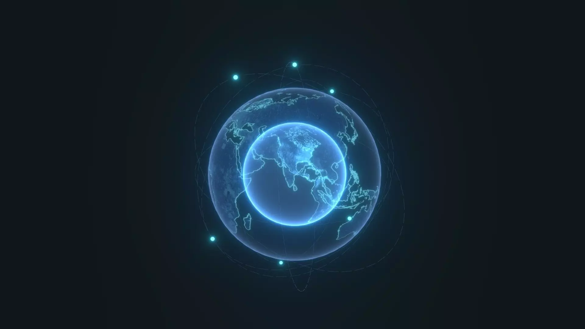 Animated Hologram Planet Earth No 7 With 50 Sci-Fi Music Tracks Low-poly 3D model_7