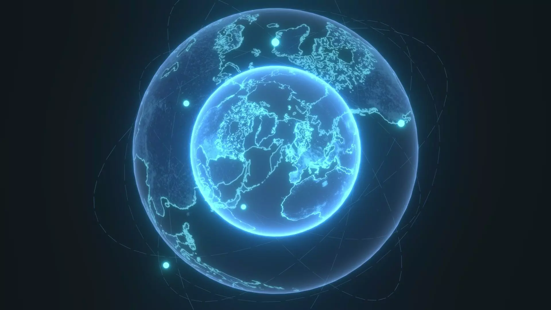 Animated Hologram Planet Earth No 7 With 50 Sci-Fi Music Tracks Low-poly 3D model_5