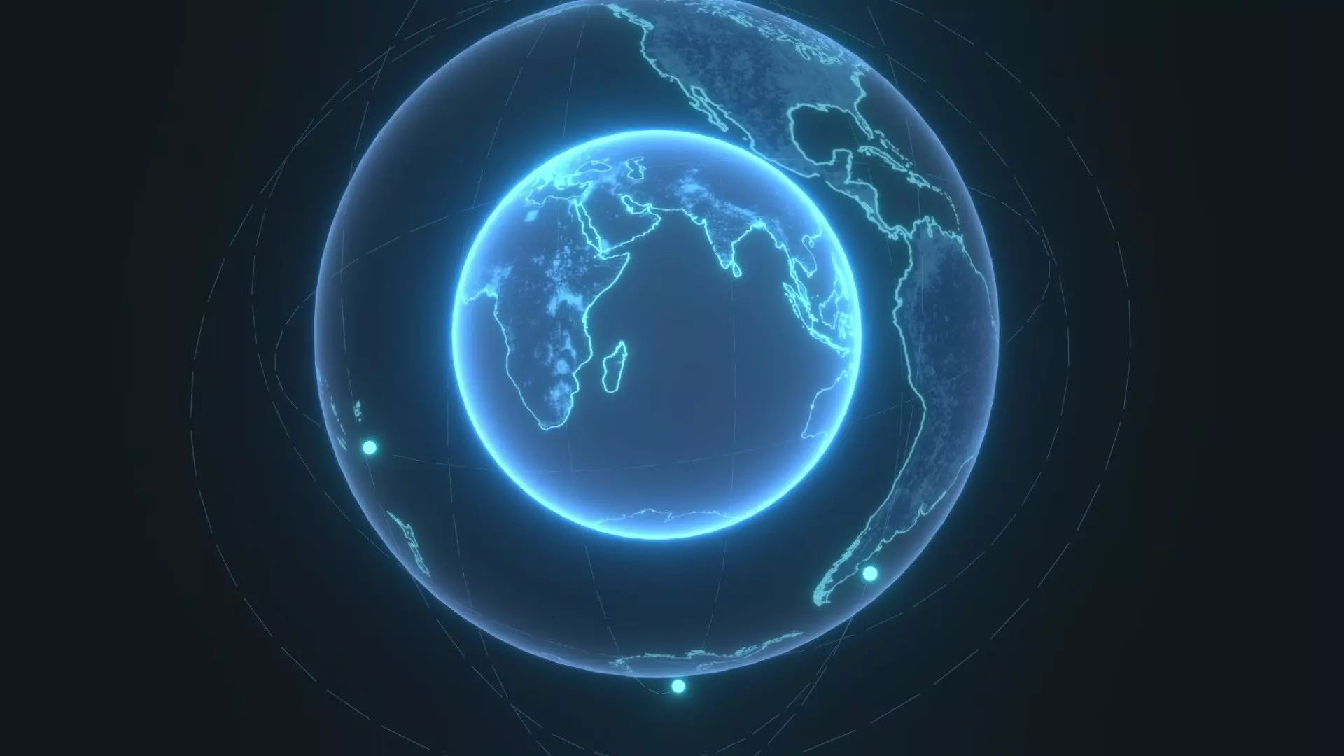 Animated Hologram Planet Earth No 7 With 50 Sci-Fi Music Tracks Low-poly 3D model_6