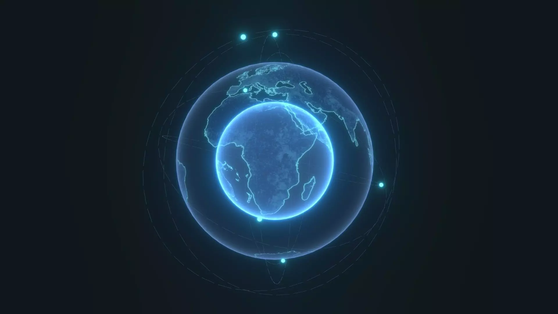 Animated Hologram Planet Earth No 7 With 50 Sci-Fi Music Tracks Low-poly 3D model_9