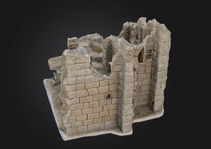Ruined Fortress Model Low-poly 3D model_2
