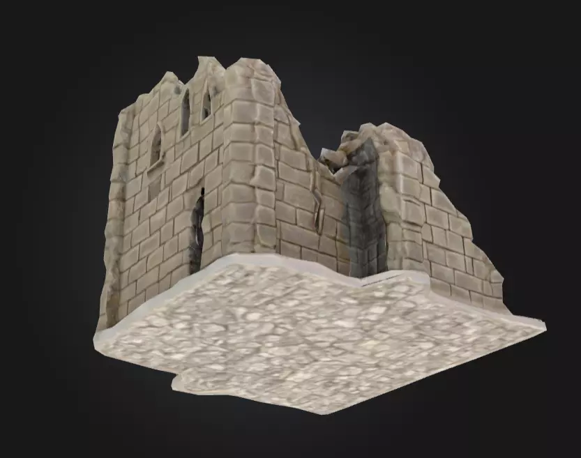 Ruined Fortress Model Low-poly 3D model_11