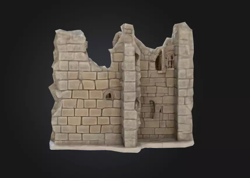 Ruined Fortress Model Low-poly 3D model_3