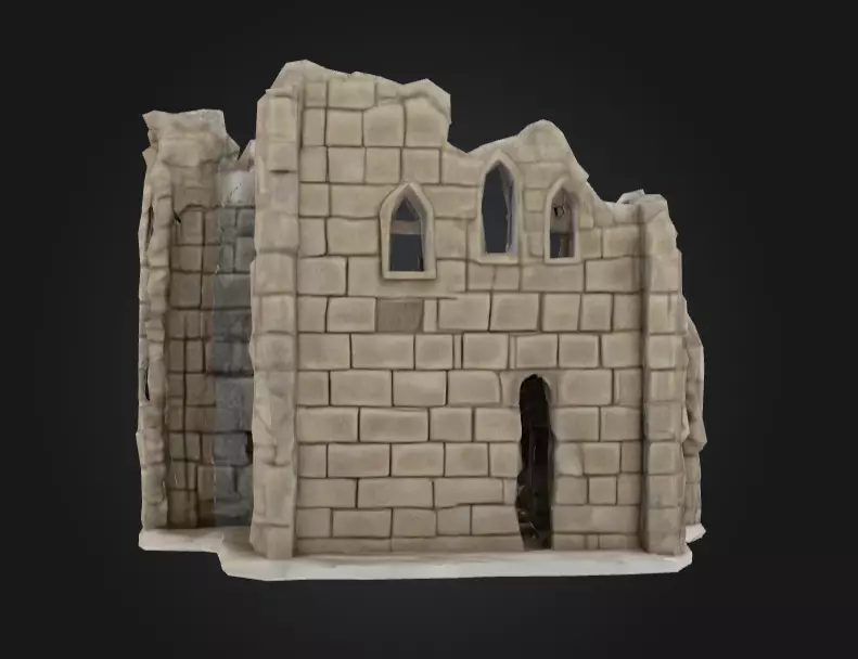 Ruined Fortress Model Low-poly 3D model_4