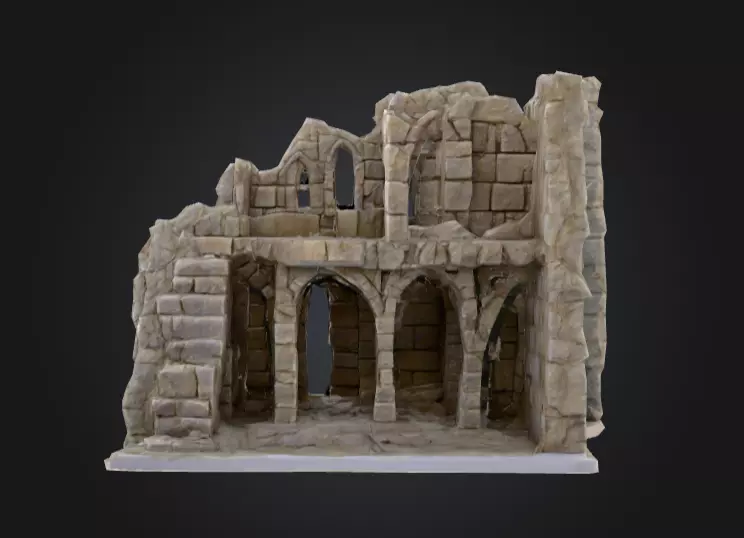 Ruined Fortress Model Low-poly 3D model_6