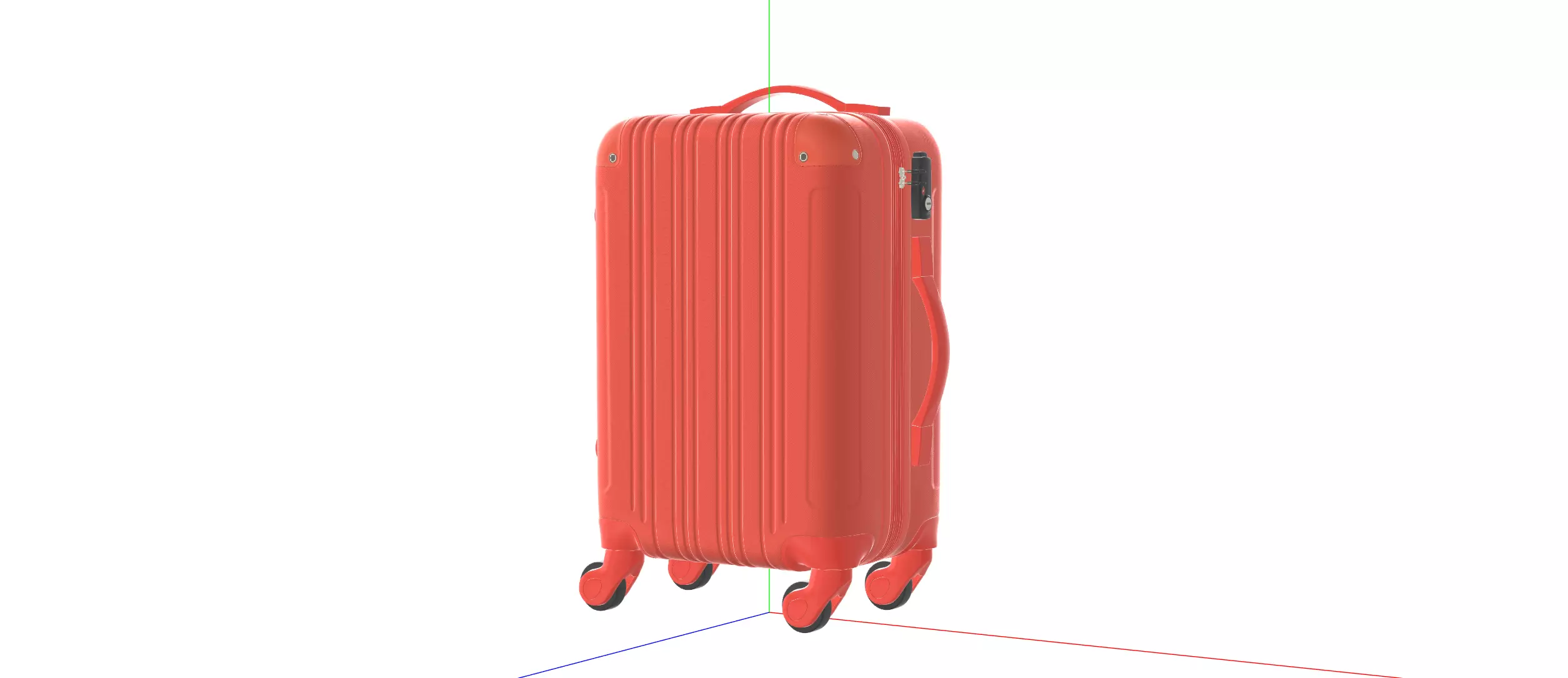 Trolley Suitcase Travel Bag 3D model_11