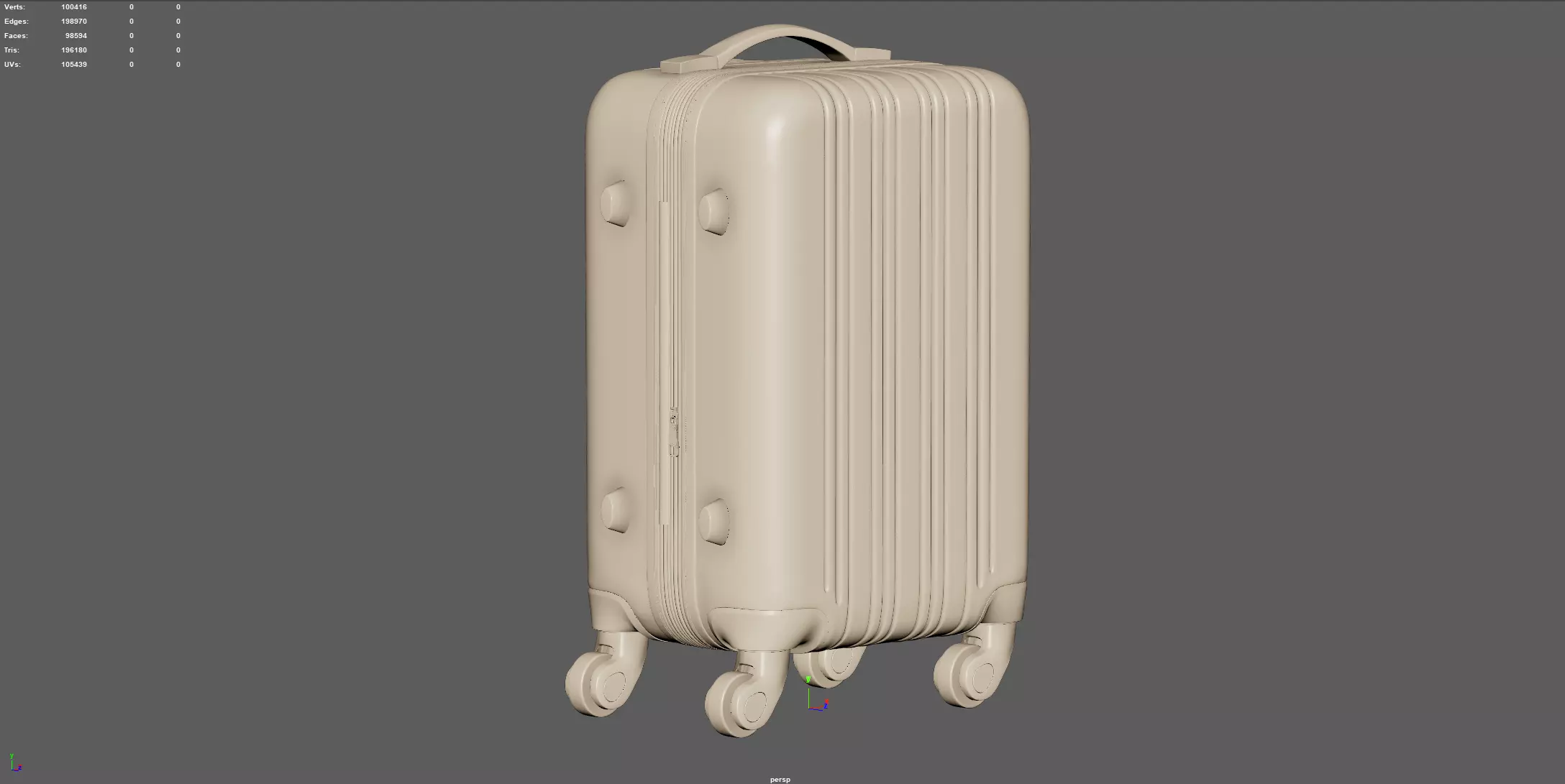 Trolley Suitcase Travel Bag 3D model_9